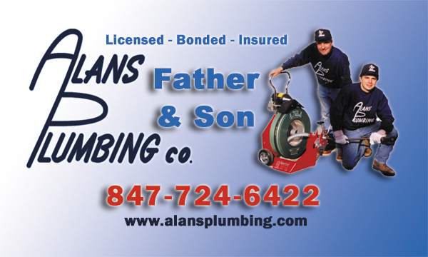 alans plumbing business card